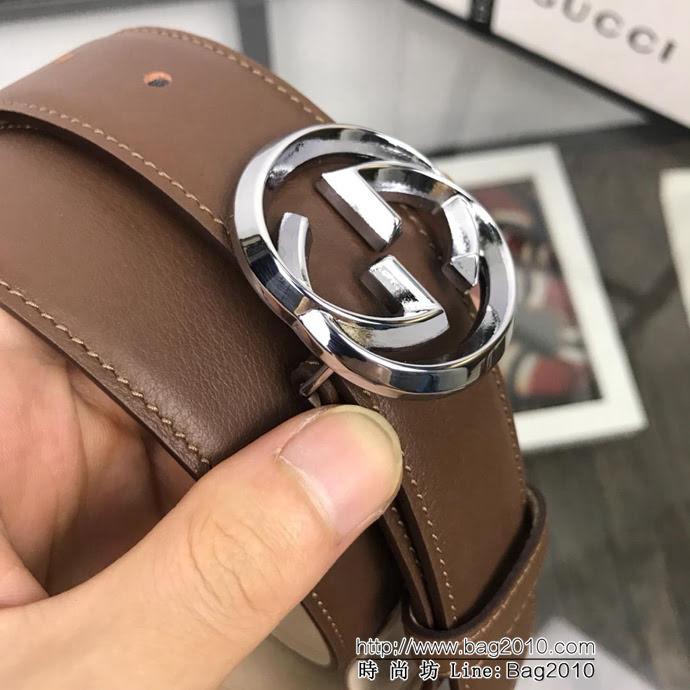 GUCCI古馳 官網爆款 正品規格 原單品質 頭層小牛皮 菱角立體雙G扣 時尚百搭款皮帶  xfp1309